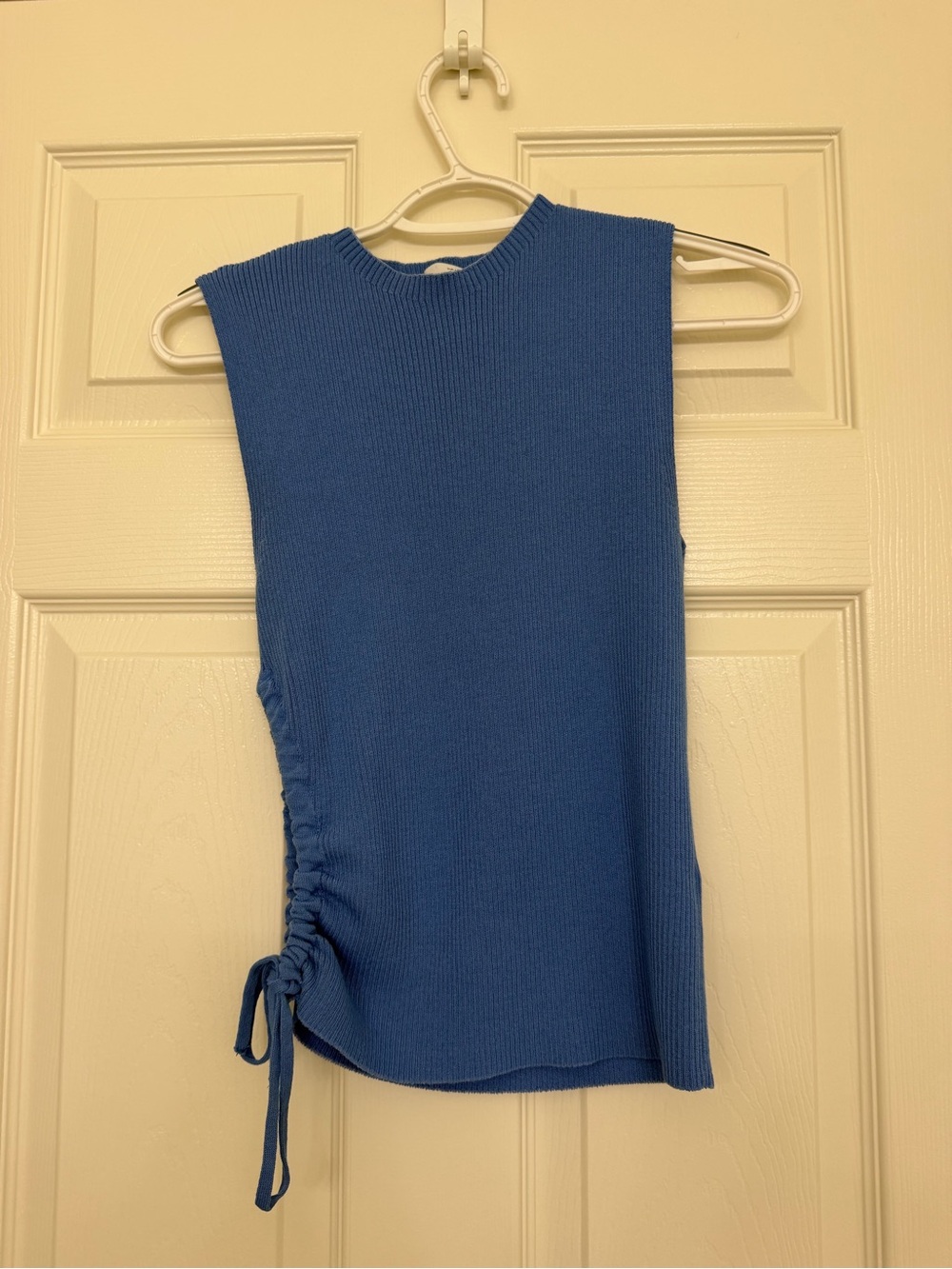 Zara Royal Blue Ribbed Sleeveless Tank with Side Tie
